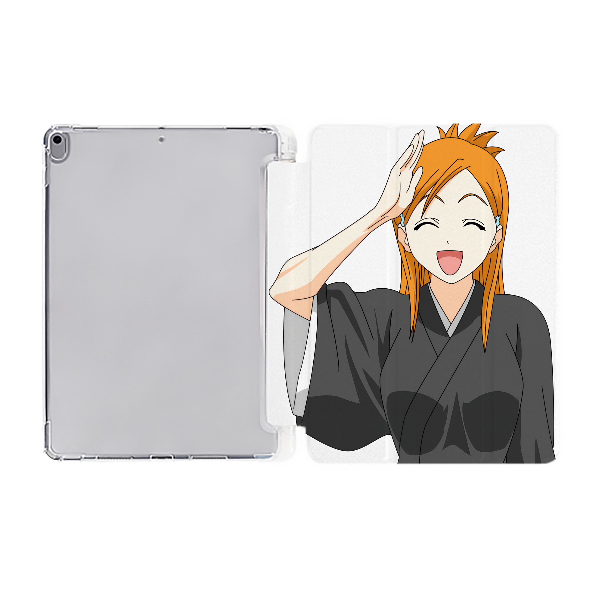 （画像用） ブリーチ 井上織姫（いのうえおりひめ） BLEACH Inoue Orihime IPad ケース ペン収納付き 三つ折りスタンド PUレザー×シリコン 対応機種9.5/10.5/10.9インチ